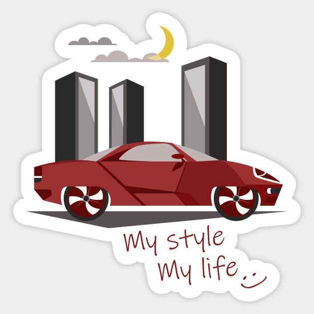 Red sports car Sticker by Katrin Moth